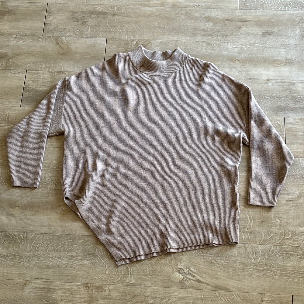 Ophelia Roe Women's Ribbed Knit Sweater - Tan Size 1X
